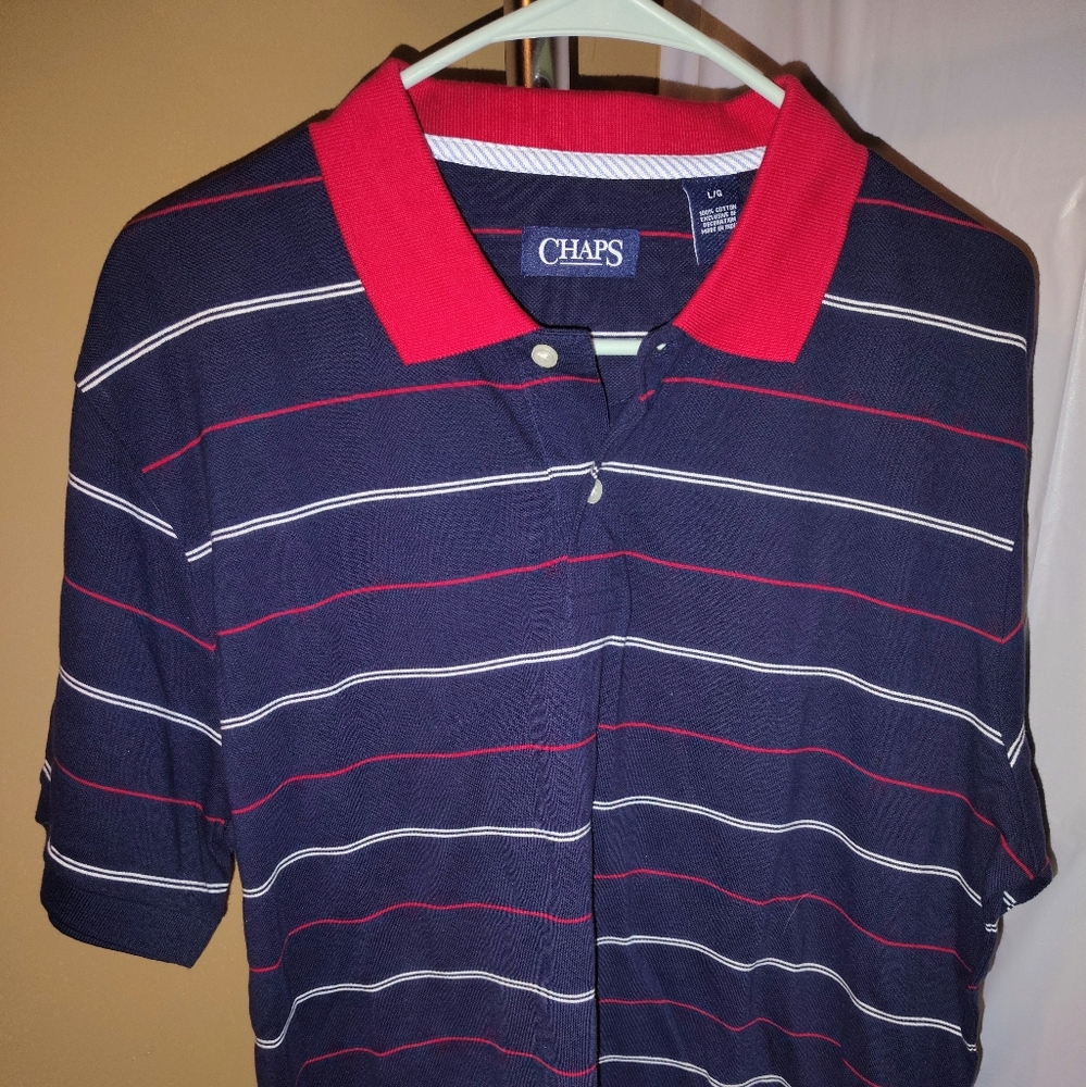 Chaps men's large striped Polo